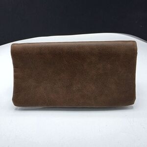 Guang Tong Brown PU Leather Wristlet Wallet 7in x 3.75in Multi-use Preowned